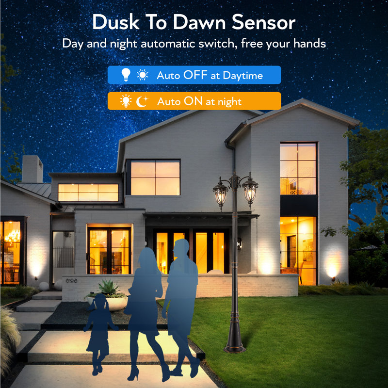 Dusk to Dawn 2-Head Outdoor Lamp Post Light