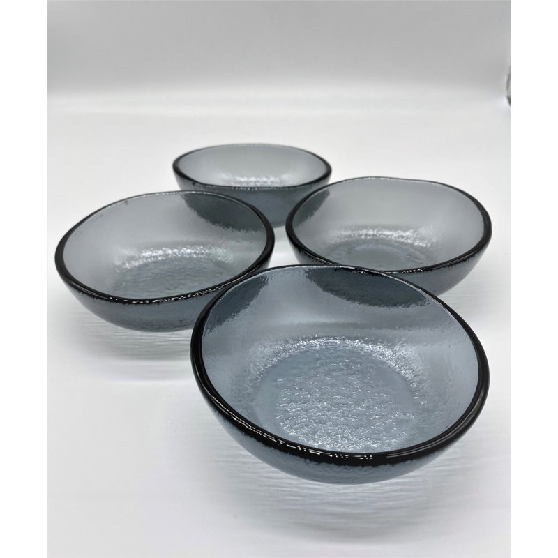 Small Glass Bowls, Transparent Grey