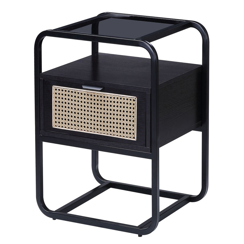 Table d'appoint avec plateau en verre