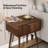 18.9" Walnut Relief Nightstand, Particleboard & MDF, Melamine & Vacuum Forming, 1 Drawer, High Leg (2 Pcs)-1552027647