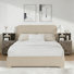 Ensemble de lit plateforme tapissier avec 2 tables de chevet fermières Boucle - Ensemble de chambre à coucher 3 pièces