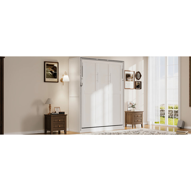 Grand lit rotatif peu encombrant, blanc, avec rangement dissimulé, pour un bureau à domicile multifonctionnel et un fonctionnement en douceur, chambres à coucher avec lit à structure double, rotation à 360 °, fabrication
