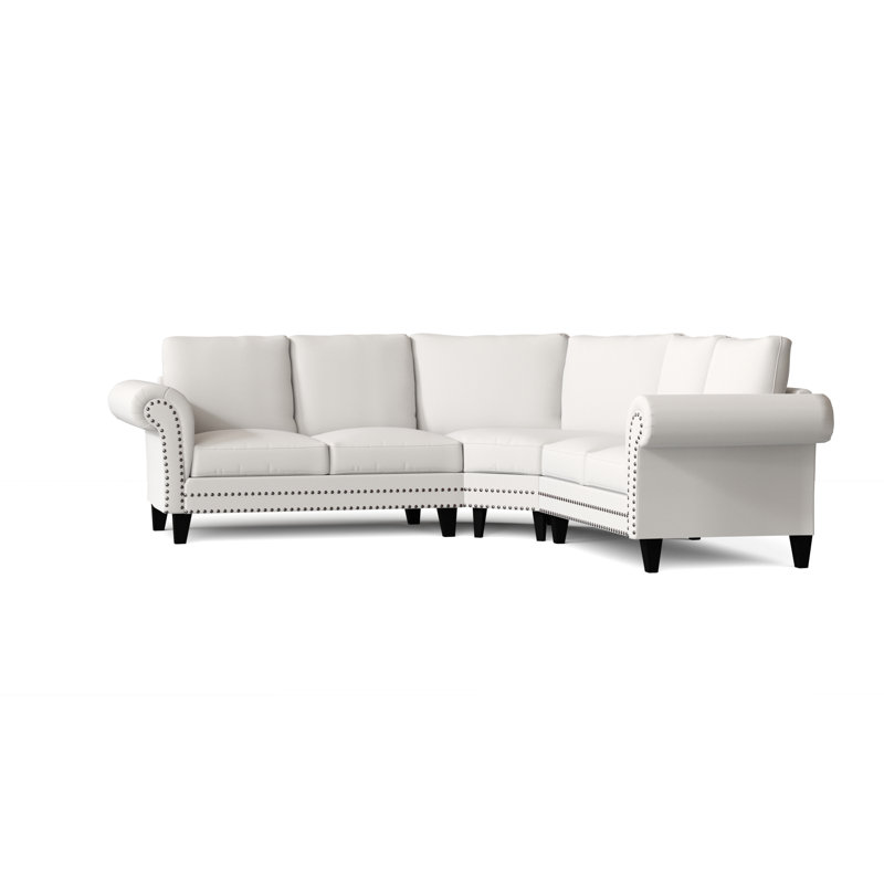 Canapé modulaire de coin symétrique 110 po Jenny, Argent, Blanc Klein, Noir