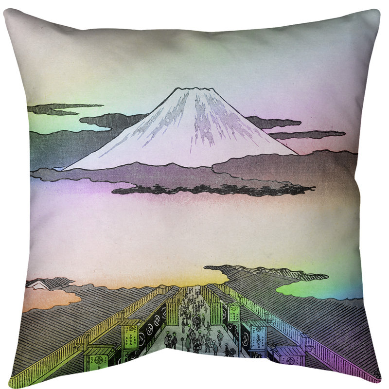 Suruga-cho Throw Pillow Insert, 16" x 16", Rainbow, Down Alternative