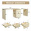 Bureau rotatif en L 90 po avec 3 tiroirs - finition noyer-1386653319