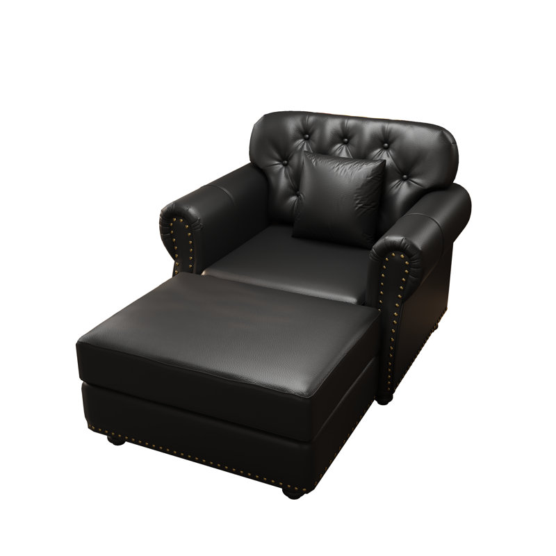 Fauteuil compact avec repose-pieds Chesterfield