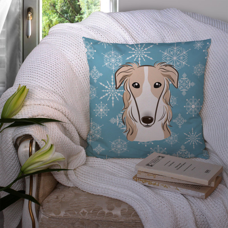  Coussin Snowflake Borzoi 14 "