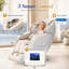 Fauteuil de massage complet YJ-V9Z blanc crème, Ebern Designs, en similicuir, position zéro gravité, chauffant, compact et livré sans assemblage. Fauteuil de massage inclinable 4D YITOUCH V9Z avec fonction chauffante, chargement USB, Bluetooth et commande vocale.