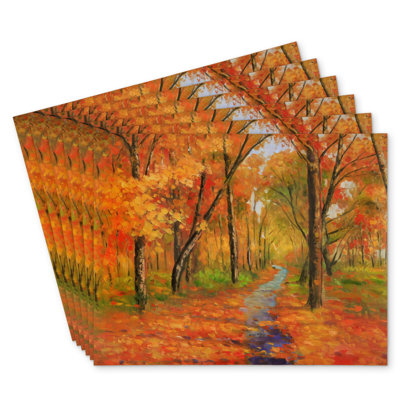 Autumn Trail Forest Polyester Roksanda Set of 6 - Home Decor