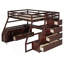 Lit mezzanine double avec 7 tiroirs, 2 tablettes et bureau-506255383
