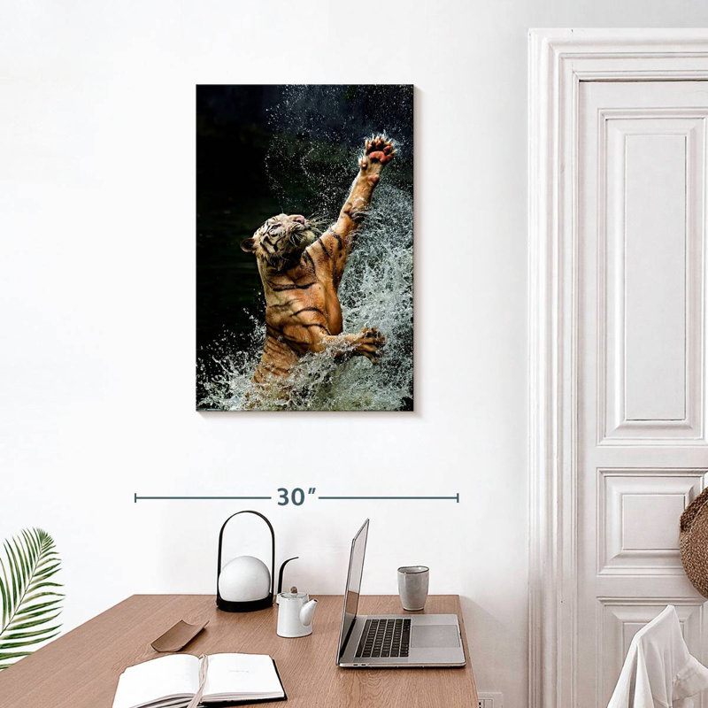 Brampt Tiger's Bath Time, 30" H x 20" W