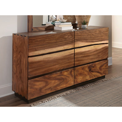 Commode 6 tiroirs Ralphio noyer fumé