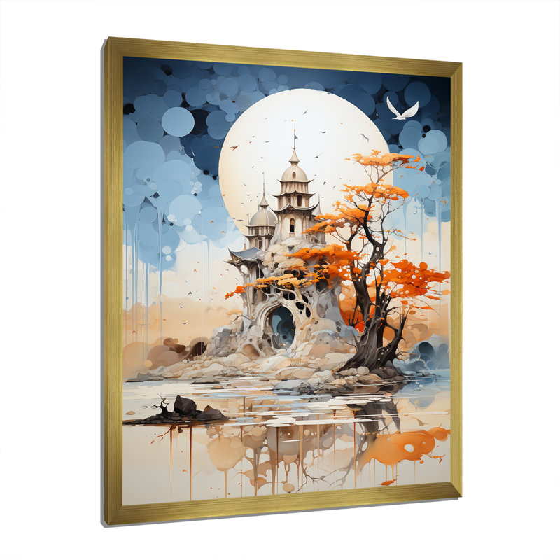 Reproduction sur toile de Saxondale, Encadrement doré, H 40 po x l 30 po x P 1,5 po