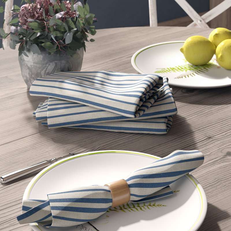 Weaver Cotton Striped Square Napkin