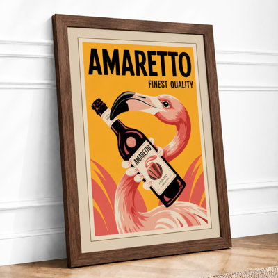 Amaretto Flamingo Art Deco - Framed Print