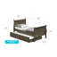 Charmant lit simple gris avec rangement-11871158