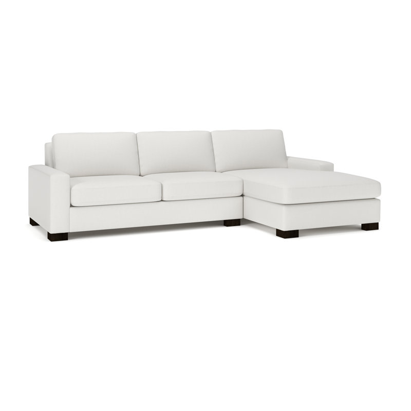 Canapé modulaire à méridienne 2 pièces 115 po Jonie, Orienté à droite, Bayou en toile lavable naturelle