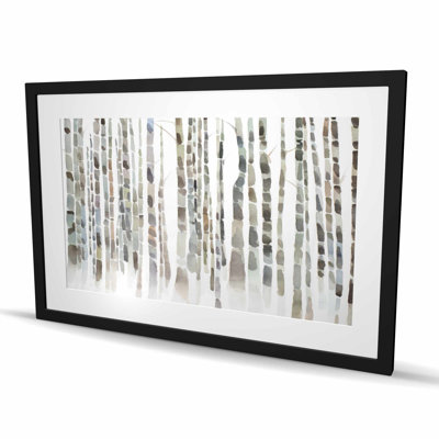 Forêt de bouleaux - décor de bureau blanc mat