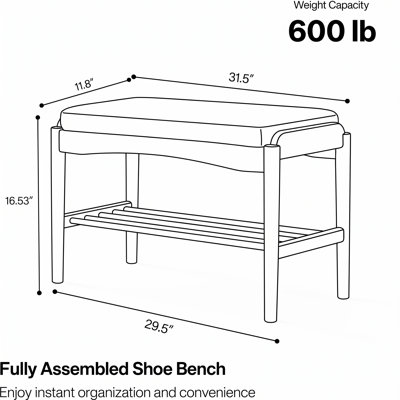 Banc à chaussures en noyer noir