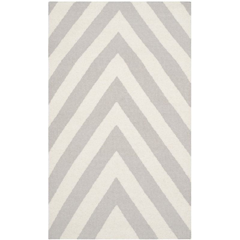 Chevron Wool Hand Woven Area Rug, Rectangle 91 x 152cm