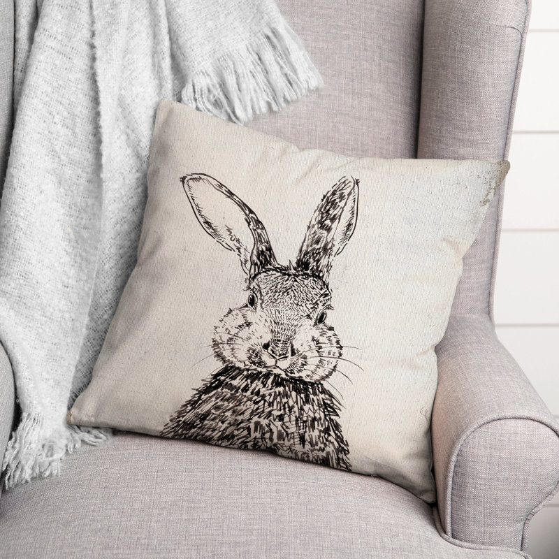  Encre et housse de coussin carré, H 16 po x l 16 po x P 1,5 po