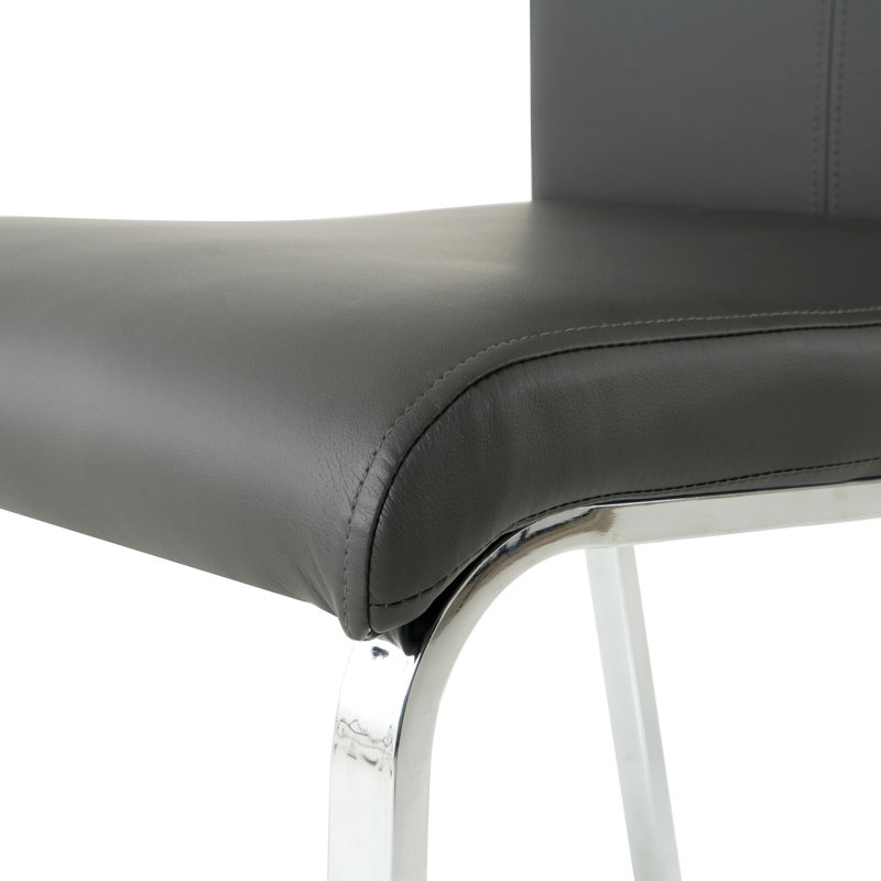 Chaise de salle à manger en polyuréthane moderne gris anthracite, Gris anthracite