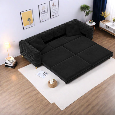 Multifunctional Modern Velvet Sofa, Convertible Spacious Sleeper For Home