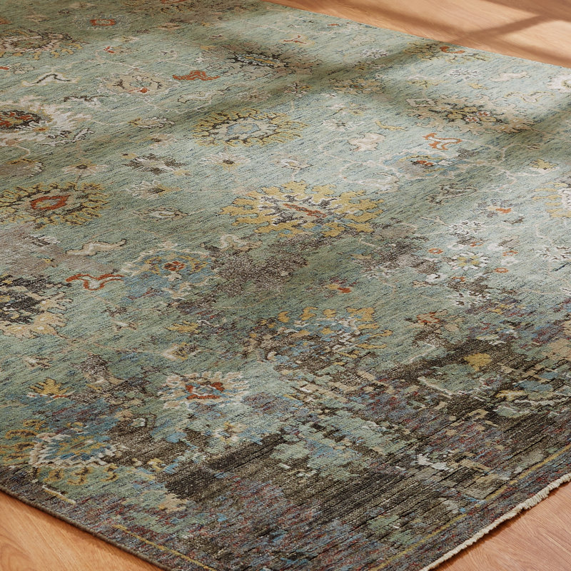 Heritage Bloom Hand Knotted Area Rug, Rectangle 8' x 10'