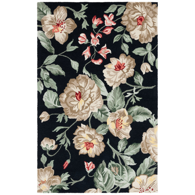 Jardin 275 Hand Tufted Indian Wool Pile Floral Rug, Rectangle 8' x 10'