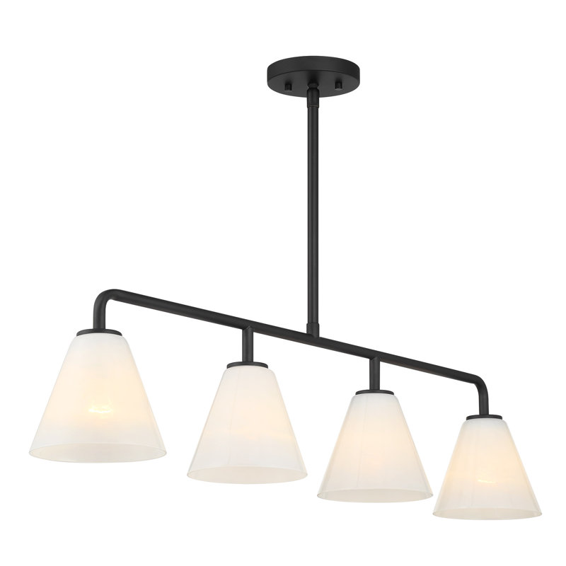 Lustre linéaire à 4 lumières Hashimoto , Noir mat