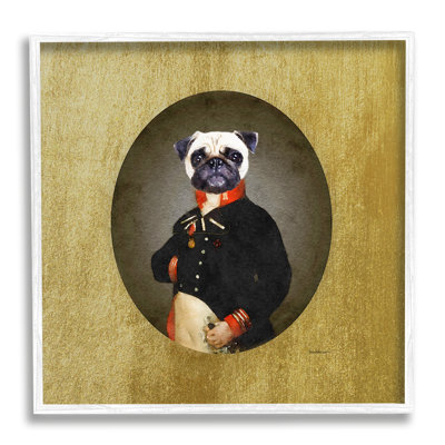 Drôle de carlin portant un costume de style classique antique par Amanda Greenwood - Peinture