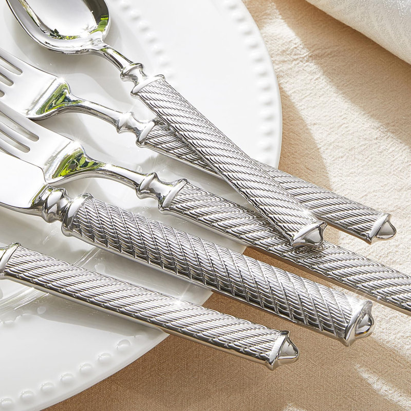 Retro Rope-Marked Silverware Set