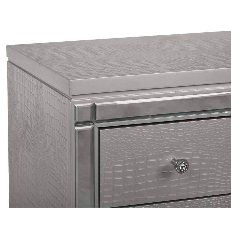 Sherley Nightstand, Silver