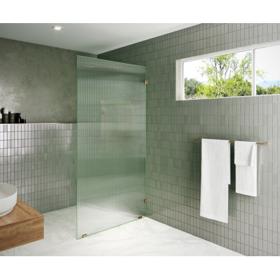 Gaia 40 in. x 78 in. Frameless Fluted Single Fixed Shower Panel