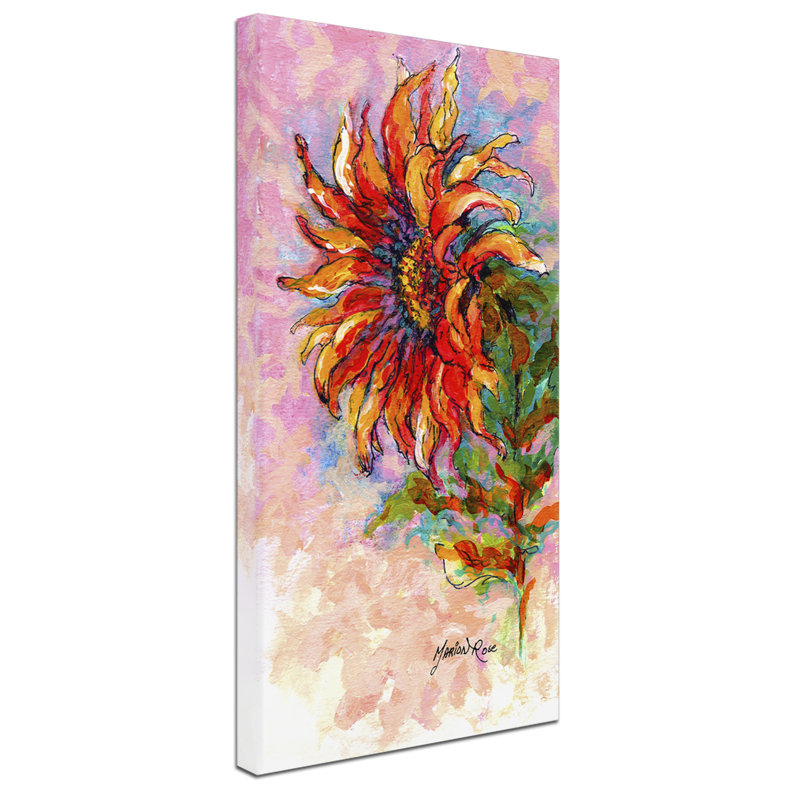 'Wcsk Sunflower' Painting Print on Wrapped Canvas, 32" H x 16" W