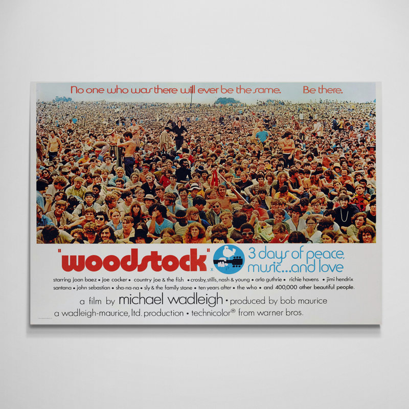 Woodstock Crowd Music Festival Wall Art - Canvas Framed Print, 63" H x 83" W