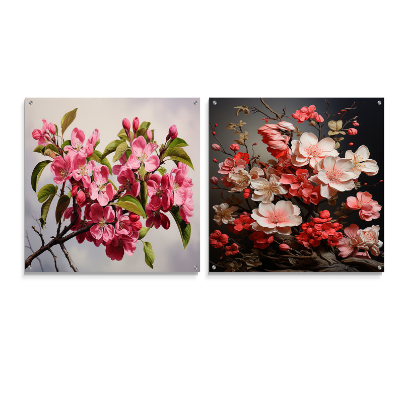 Pomme rose en fleur Elegance, H 16 po x l 33 po