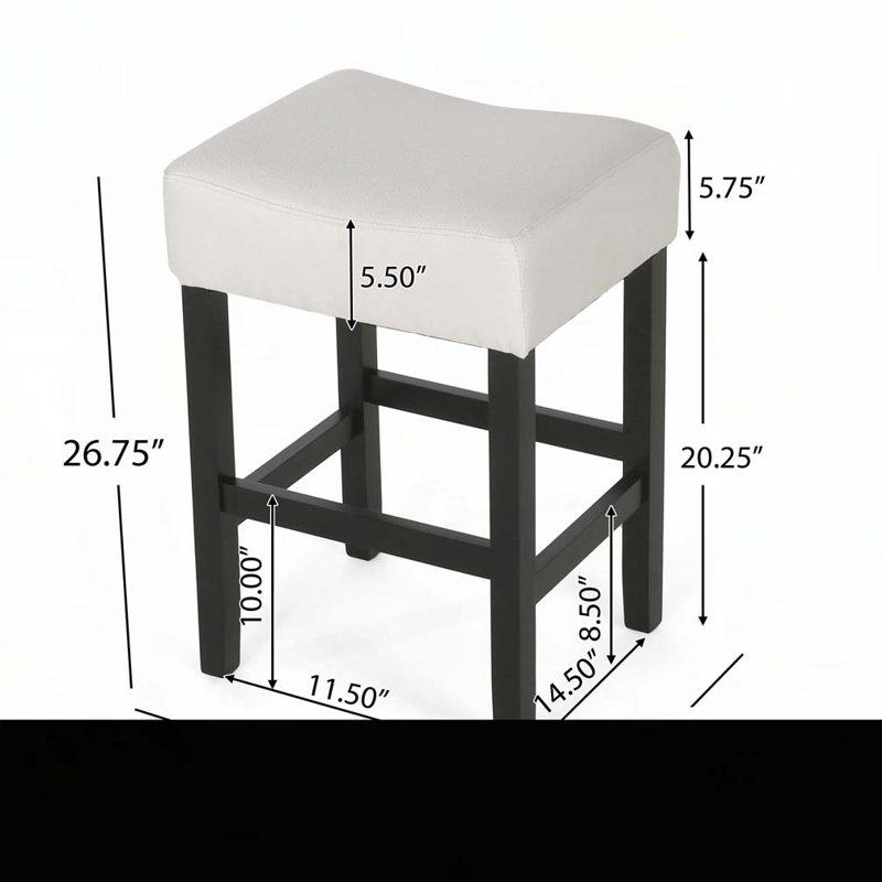 Backless Counter Height Barstool, Beige