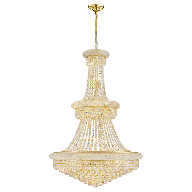 Kriner Dimmable Empire Chandelier, Gold, 47.2" H  x 31.5" W x 31.5" , 19