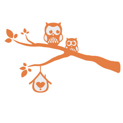 Décalcomanie murale owls sur une branche