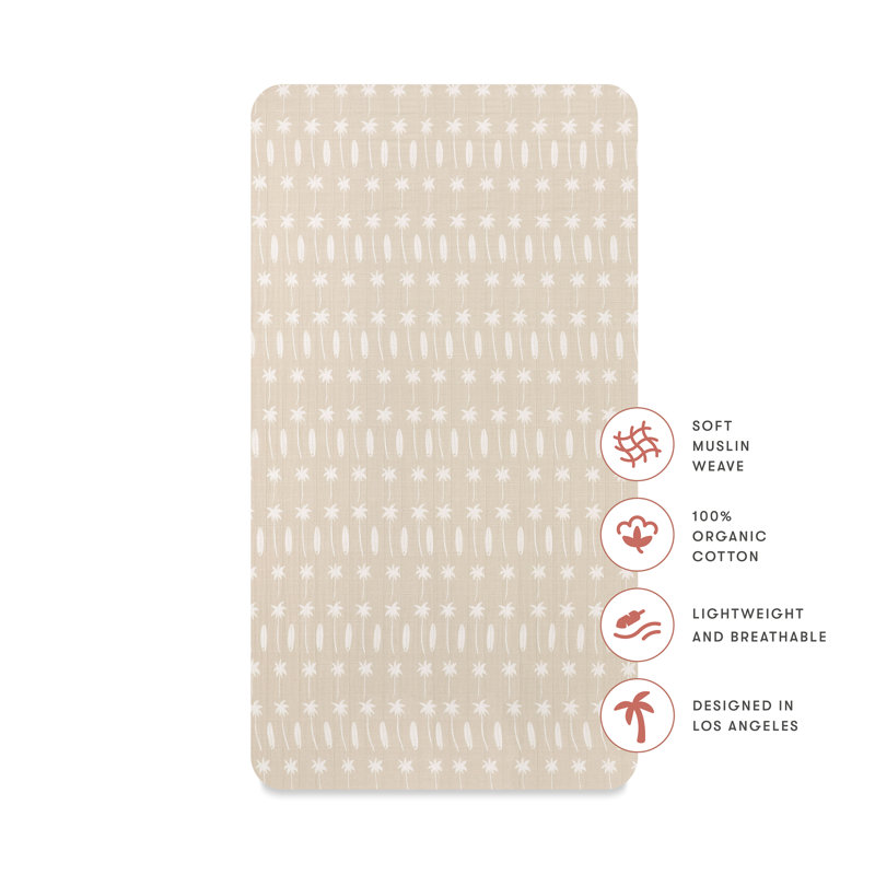 Organic Cotton Beach Bum Muslin Crib Sheet Set