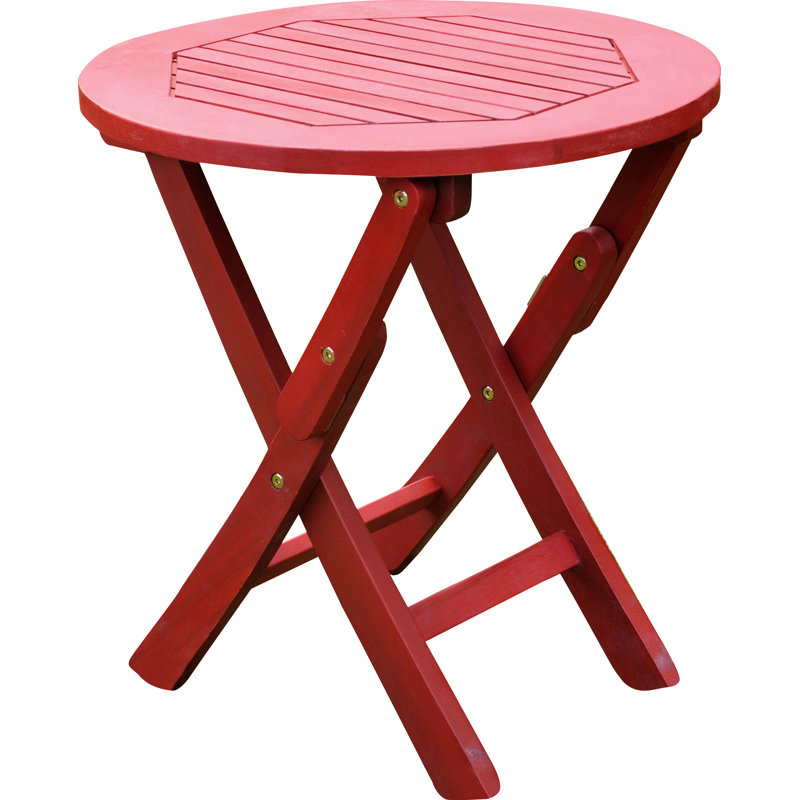 Table d'appoint pliante en bois Erkerd, Rouge campagnard