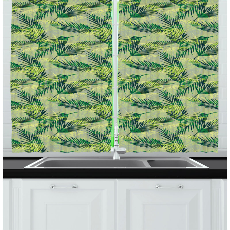 Floral Pointed Kitchen Curtain