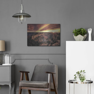 Art mural en métal de luxe «Canyon Sunset 4» par David Drost, 24 po x 16 po