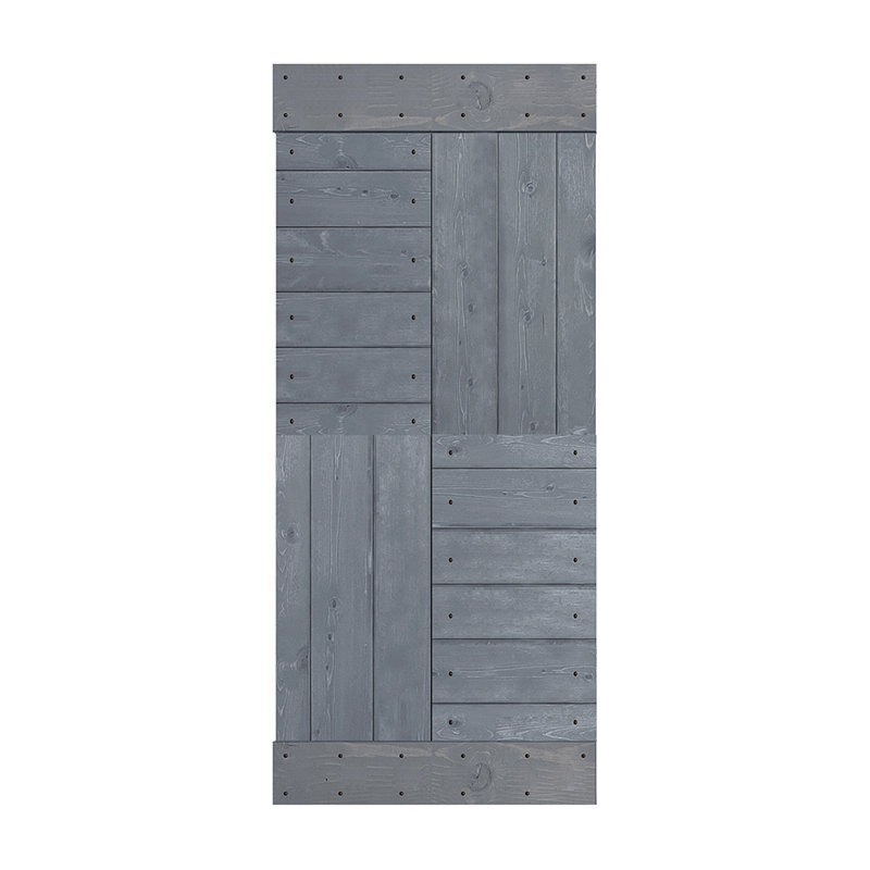 Porte de grange coulissante de style S brevetée sans quincaillerie d'installation (dalle de porte seulement) - Assemblage requis