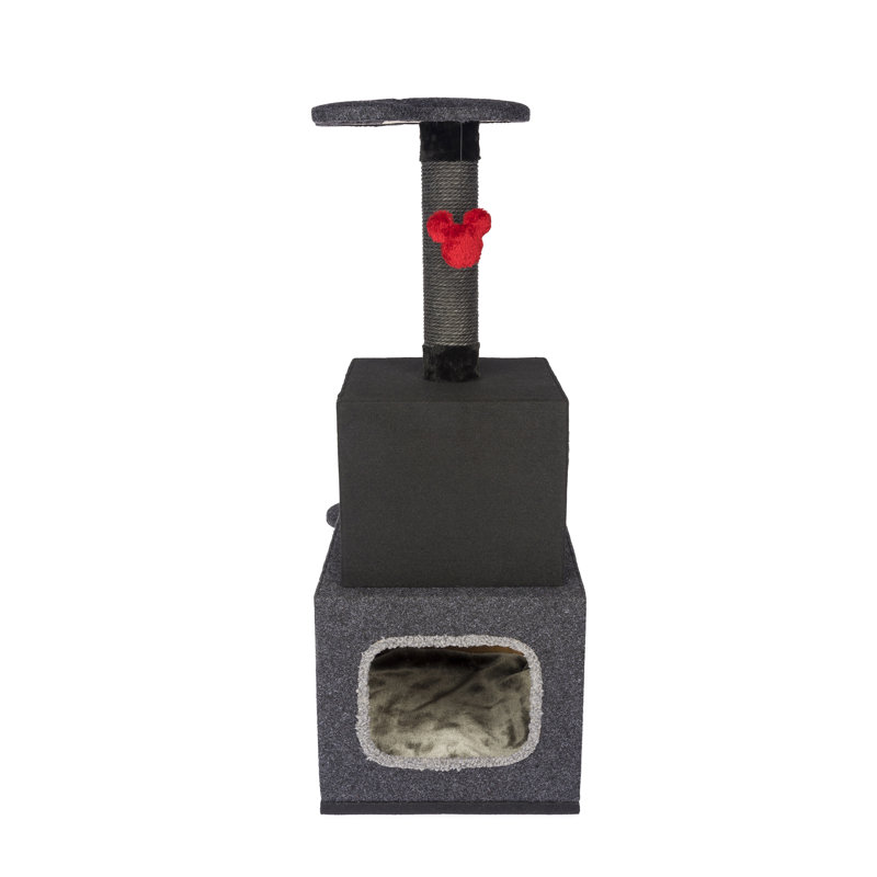 39.4"  Disney Cubical Cat Condo with Lounging Towers Sisal Scratching Posts and Swatting Toys – Bring The Magic Of Disney Into Your Home Cat Tree