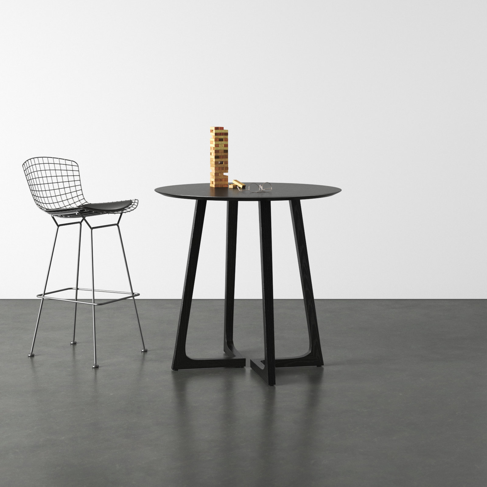 Fischer 38" Dining Table, Black Ash