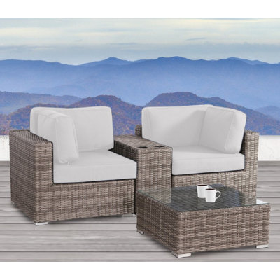 Ensemble de conversation pour 2 personnes avec coussins Tonioni