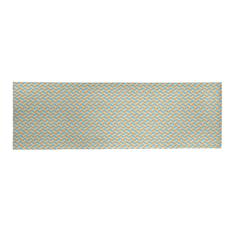 Tapis jaune/bleu chevron, Tapis de couloir 2 pi 6 po x 8 pi