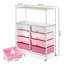 8 Drawers Rolling Storage Cart with Wooden Top, Multipurpose Utility Cart with Opening Shelf & Lockable Wheels, Storage Drawer Rolling Cart Organizer-116324493